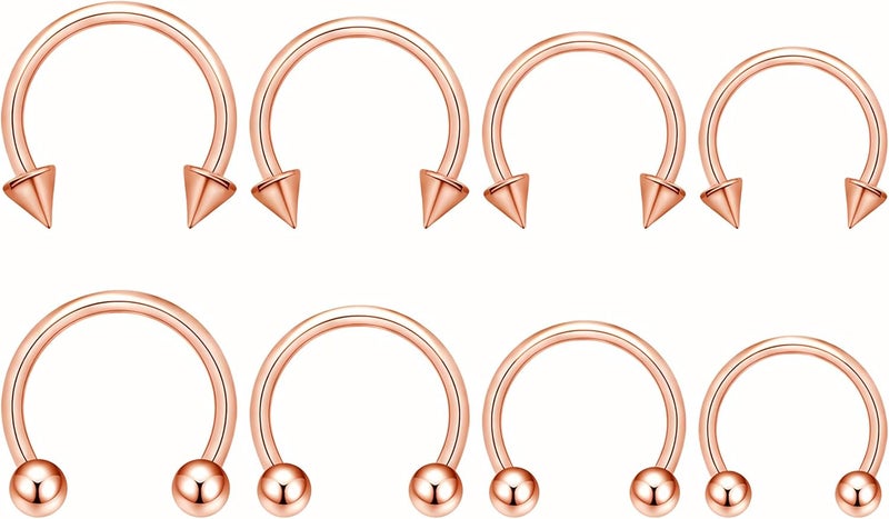 BLISI G23 Solid Titanium Eyebrow Piercing Jewelry, Gokd Black Rose Gold Silver Pink Rainbow Eyebrow Rings 16G Curved Barbell,Tiny Vertical Labret Lip Jewelry Rook Piercing Jewelry for Women and Men - Image 1